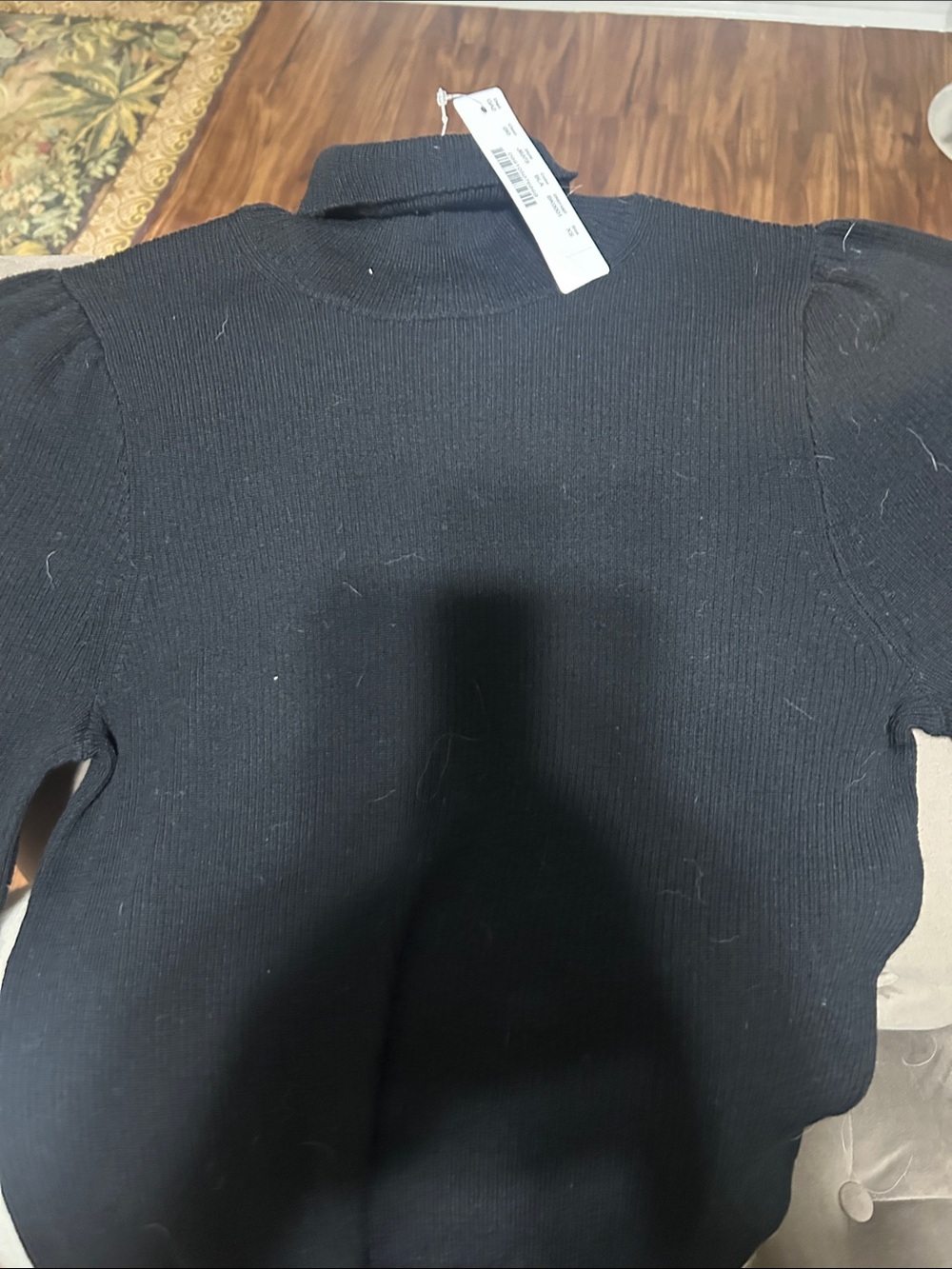 J. Crew Black Ribbed Turtleneck Sweater